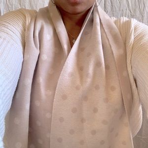Cashmere Charter Club Luxury Tan Polka Dot Scarf
